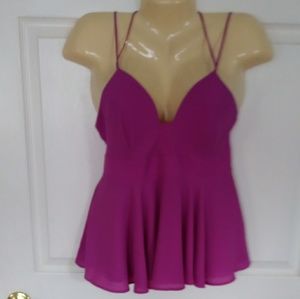 Express lined fuscia spaghetti strap top